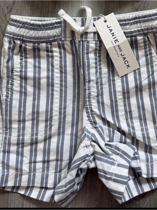 Janie and Jack Baby Boy Shorts 6-12 Months Striped NEW NWT Summer Nautical - Picture 3 of 5